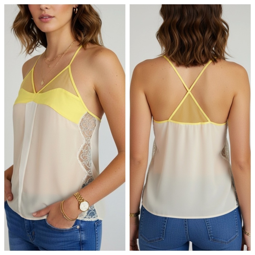 Sandro Paris Silk Lace Slip Camisole